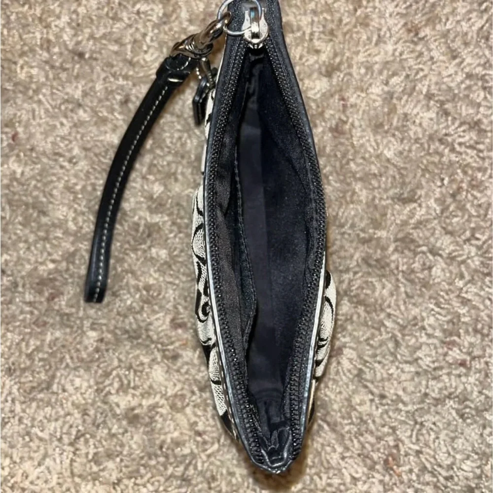 Coach Black and Gray Signature Wristlet - Picture 2 of 2